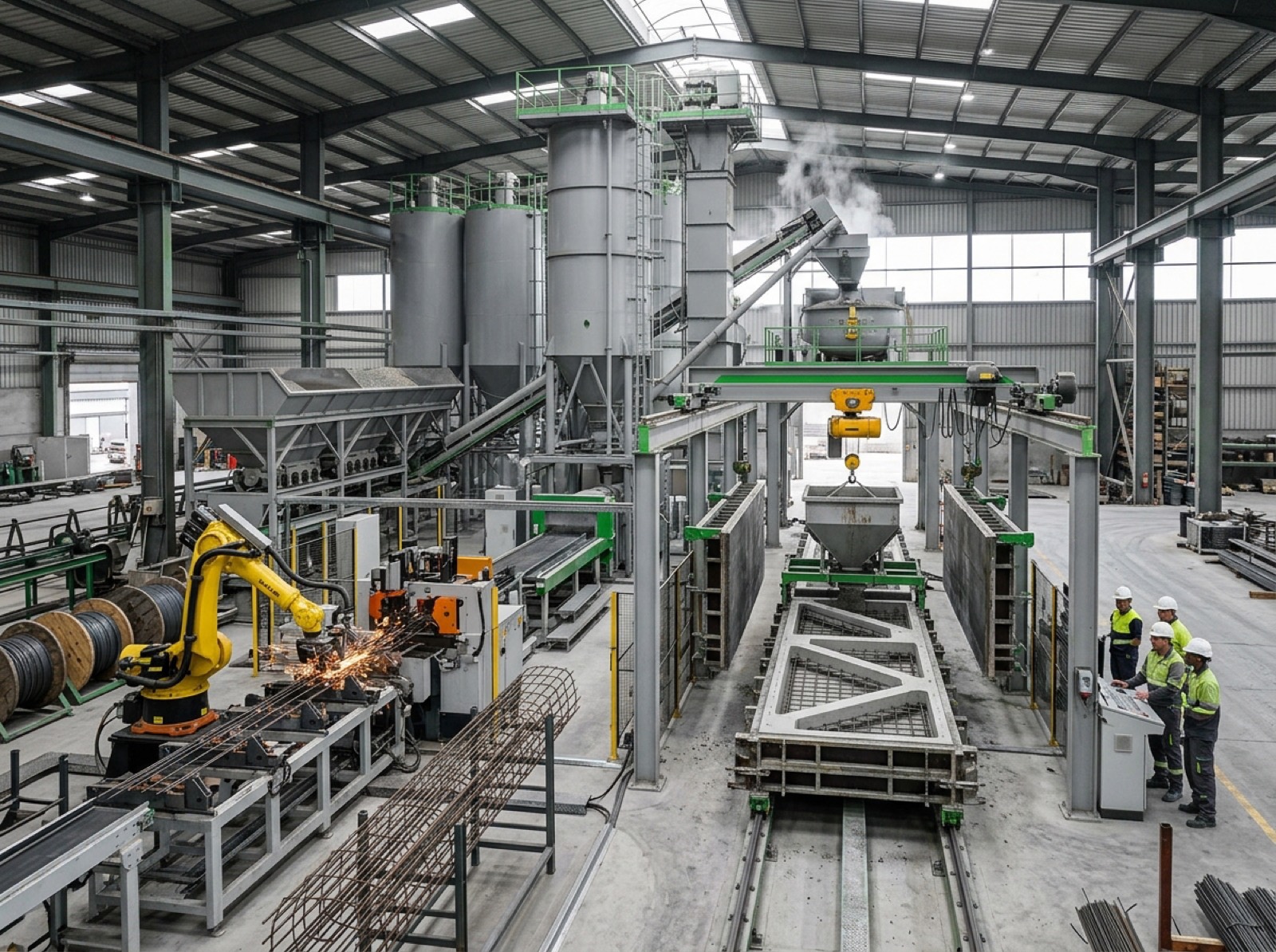 Automated precast concrete factory